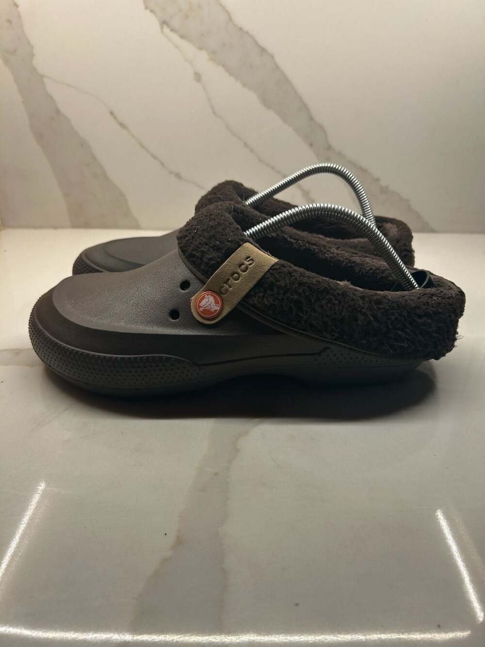 Crocs Blitzen II Faux Fur Lined Espresso Brown Clogs Size 11